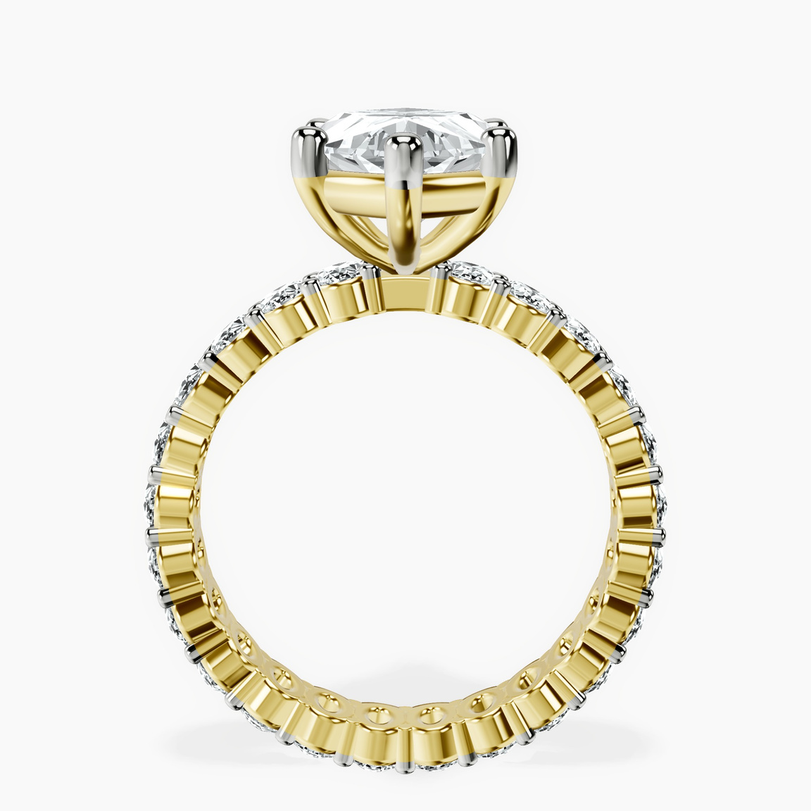 14kt Yellow Gold Celeste Side Oval Lab Diamond Eternity Ring side right image one