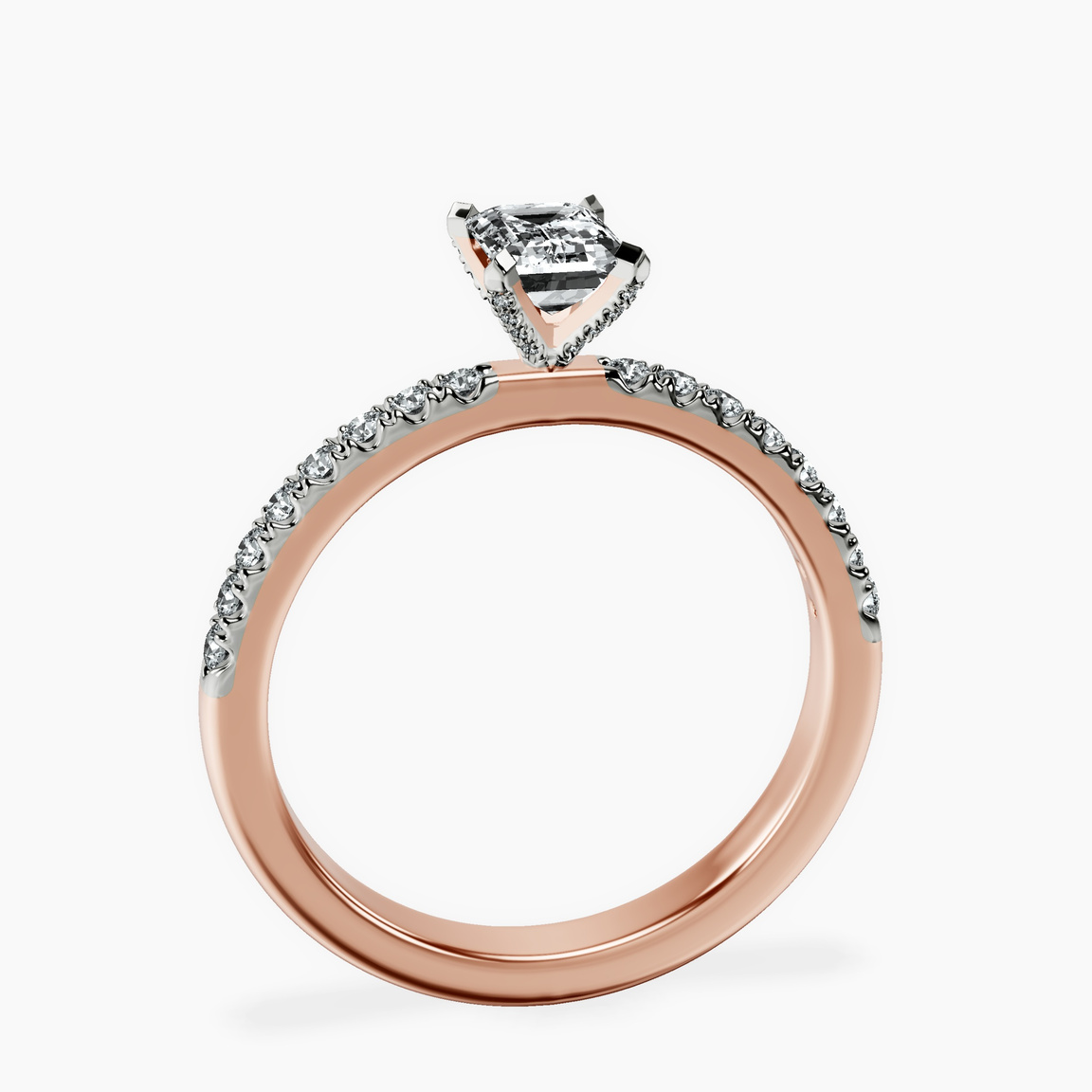 10kt Rose Gold Sara Tapered Eternity Lab Diamond Ring side right image one