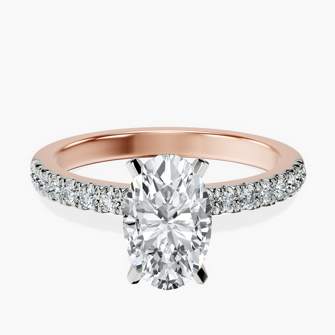 14kt Rose Gold Sara Tapered Eternity Lab Diamond Ring front image