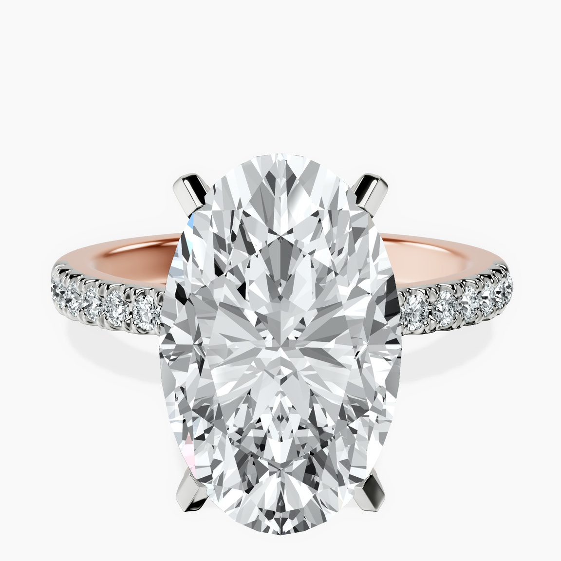 14kt Rose Gold Sara Tapered Eternity Lab Diamond Ring front image