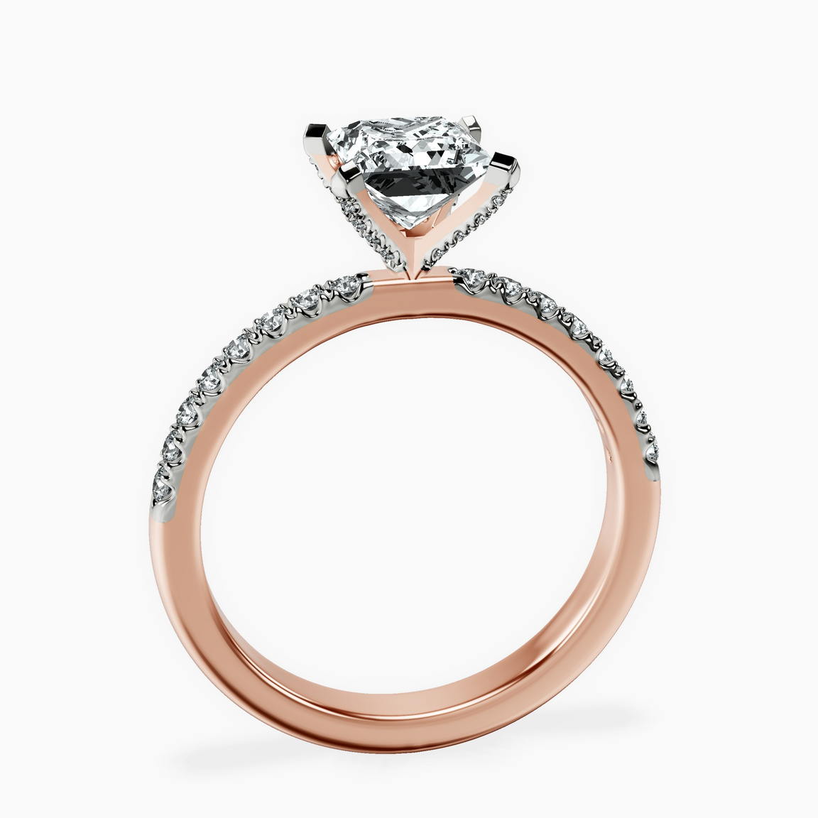 18kt Rose Gold Sara Tapered Eternity Lab Diamond Ring side right image one