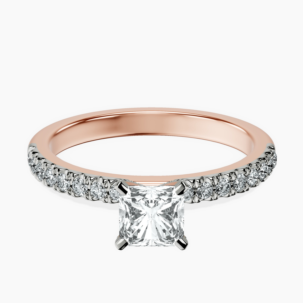 10kt Rose Gold Sara Tapered Eternity Lab Diamond Ring front image