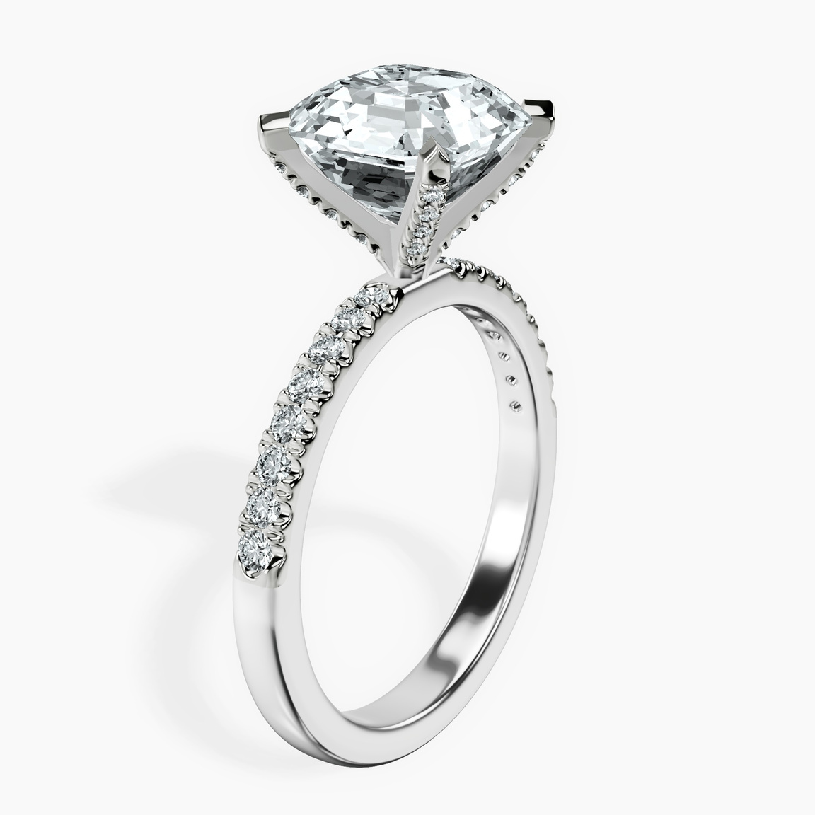 10kt White Gold Sara Tapered Eternity Lab Diamond Ring standing product image one