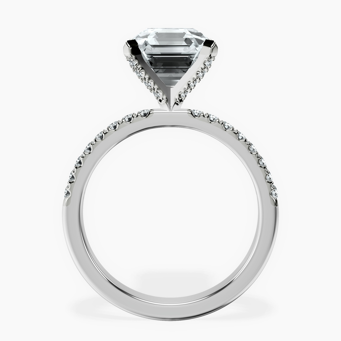 10kt White Gold Sara Tapered Eternity Lab Diamond Ring side right image one