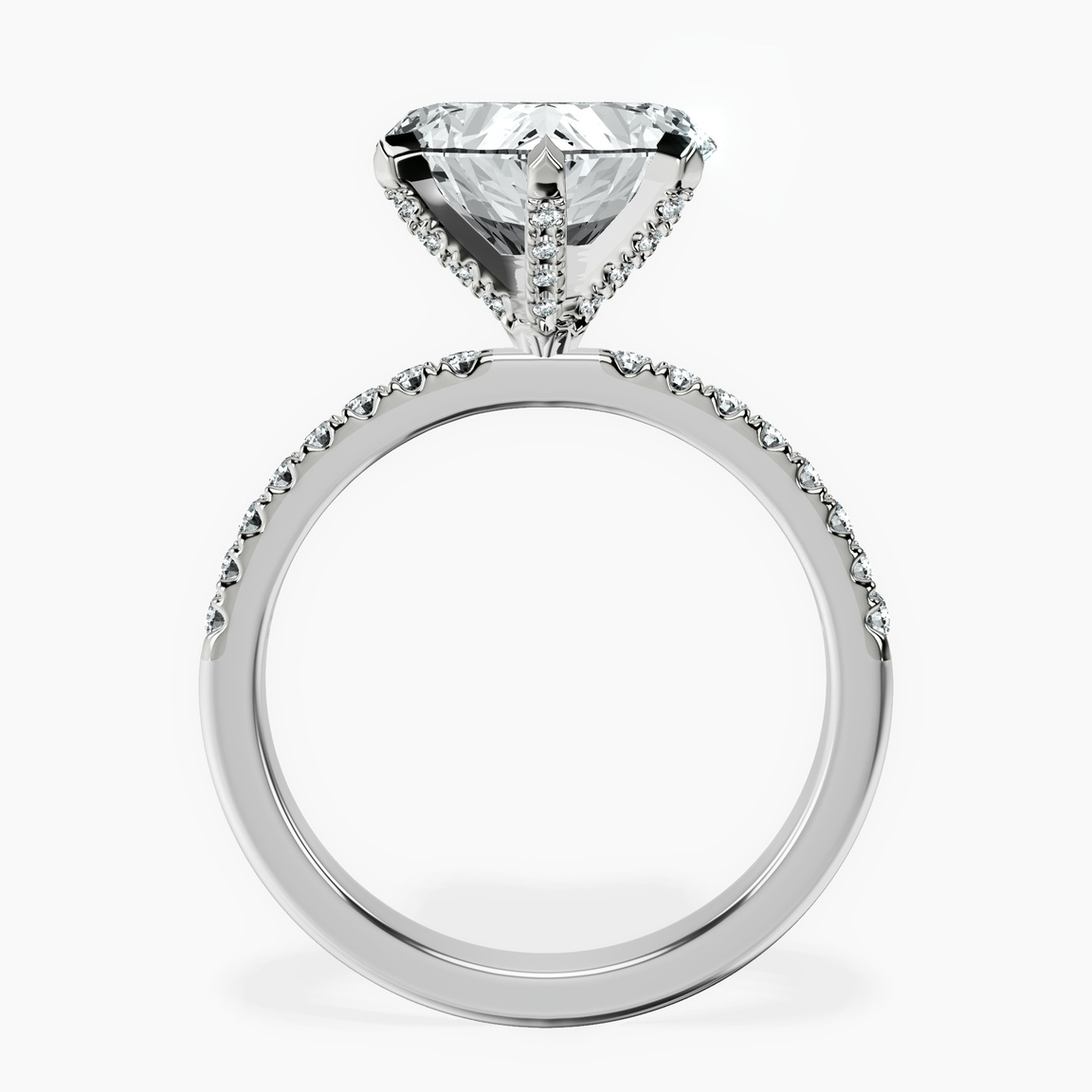 10kt White Gold Sara Tapered Eternity Lab Diamond Ring side right image one