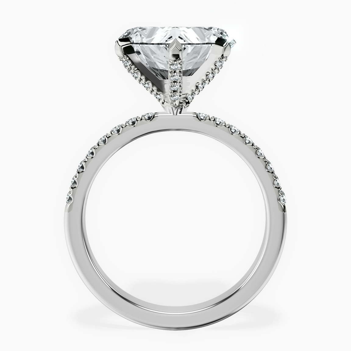 10kt White Gold Sara Tapered Eternity Lab Diamond Ring side right image one