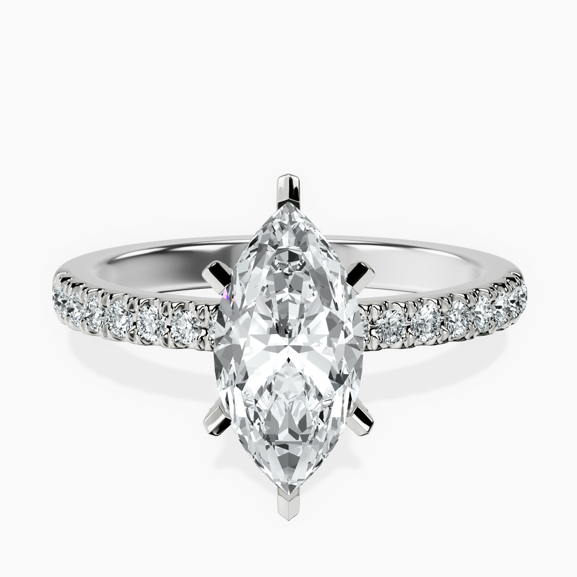 10kt White Gold Sara Tapered Eternity Lab Diamond Ring front image