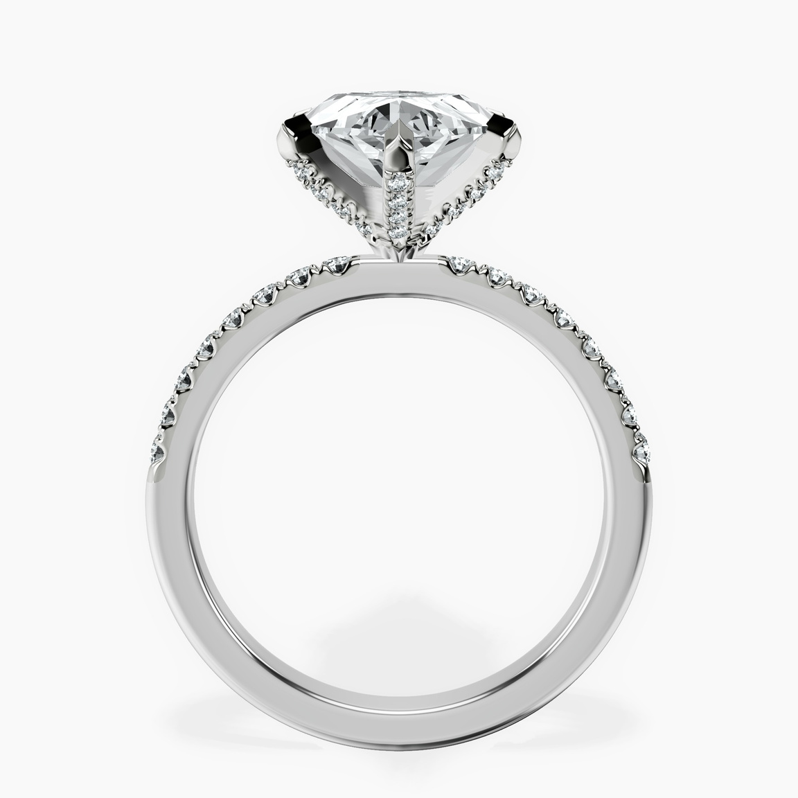 10kt White Gold Sara Tapered Eternity Lab Diamond Ring side right image one