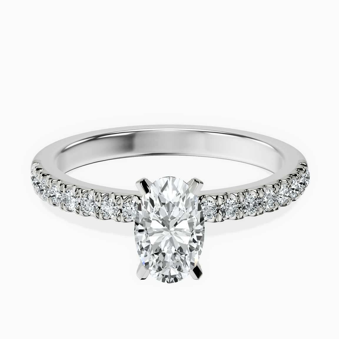10kt White Gold Sara Tapered Eternity Lab Diamond Ring front image