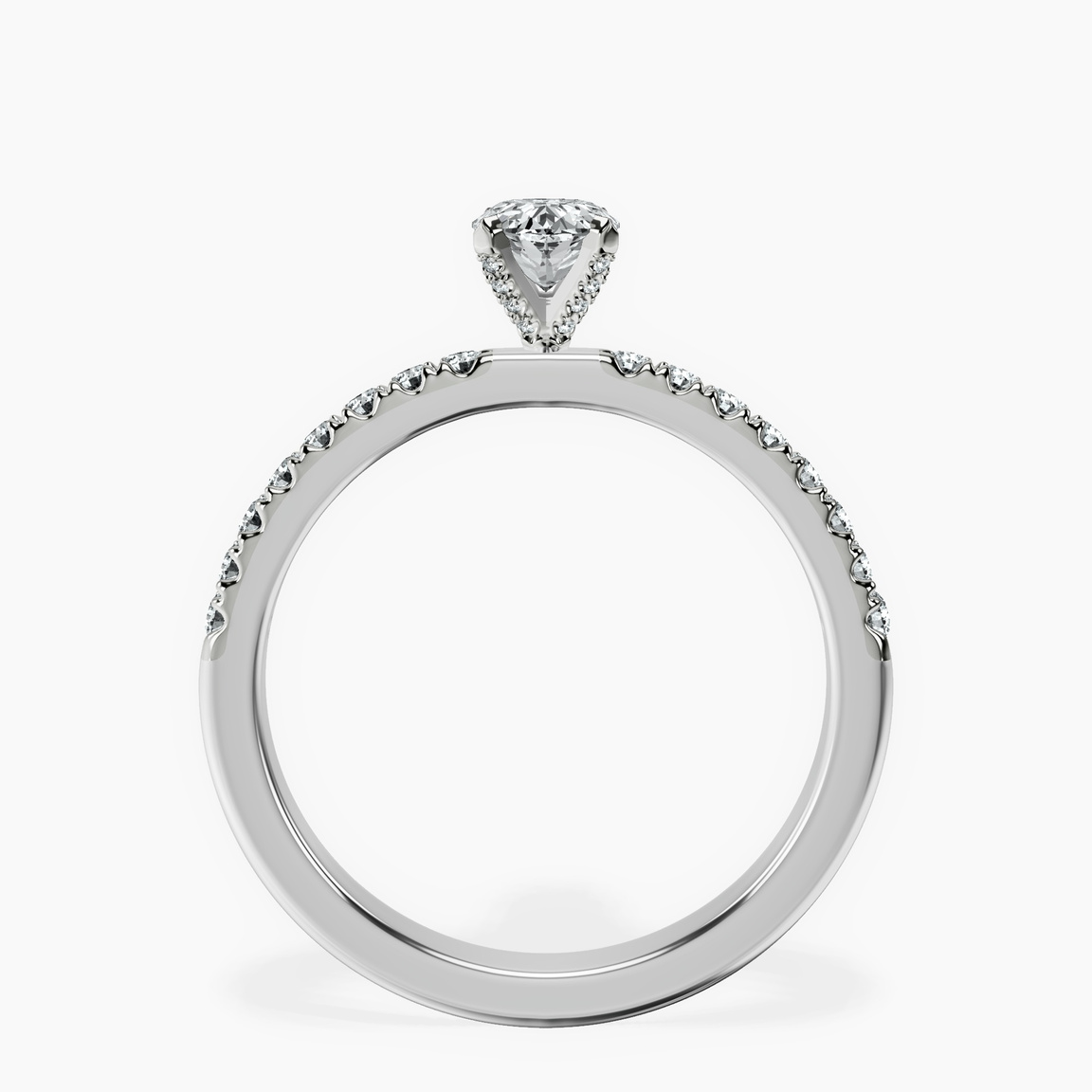 10kt White Gold Sara Tapered Eternity Lab Diamond Ring side right image one