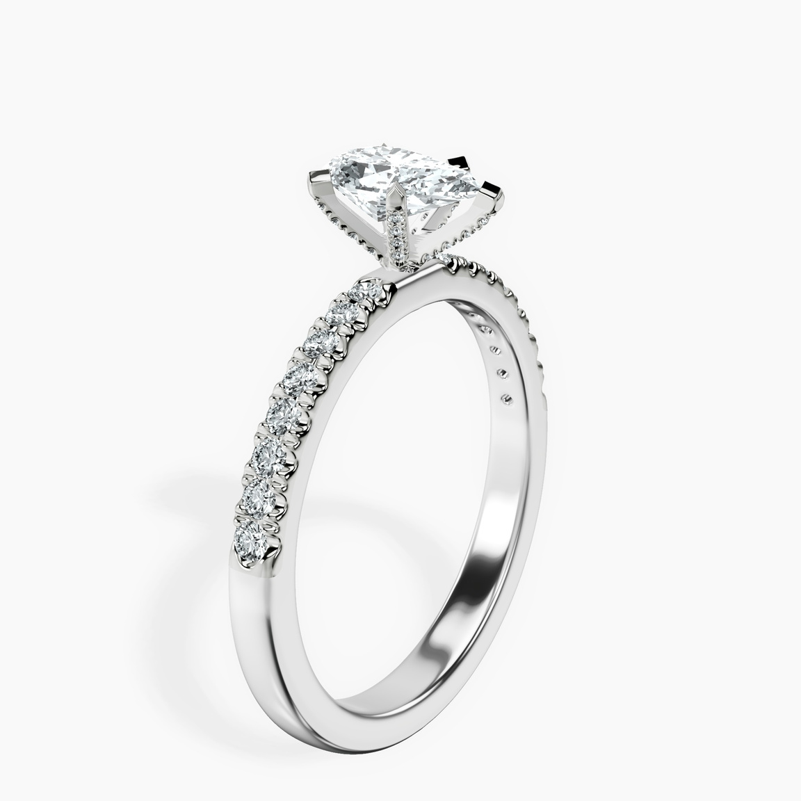 10kt White Gold Sara Tapered Eternity Lab Diamond Ring standing product image one