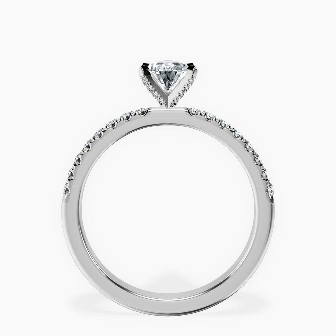 10kt White Gold Sara Tapered Eternity Lab Diamond Ring side right image one