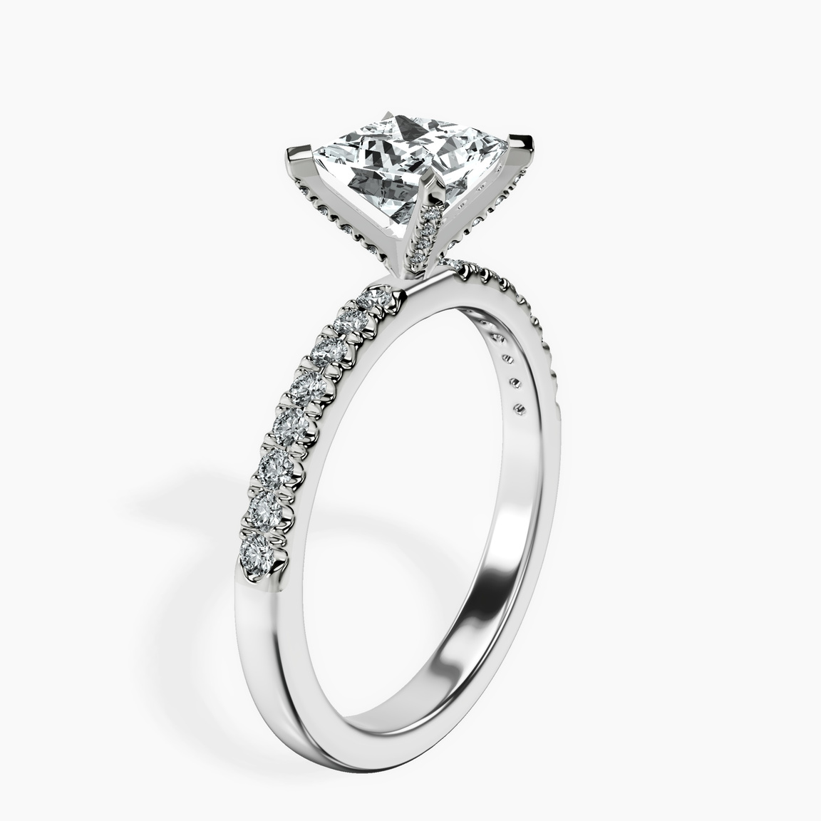 10kt White Gold Sara Tapered Eternity Lab Diamond Ring standing product image one