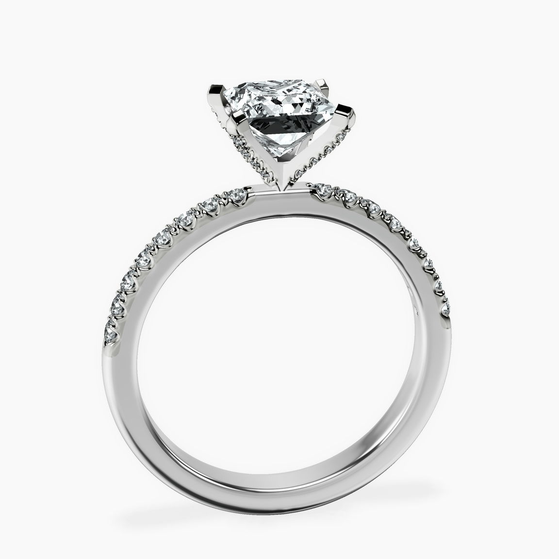 10kt White Gold Sara Tapered Eternity Lab Diamond Ring side right image one
