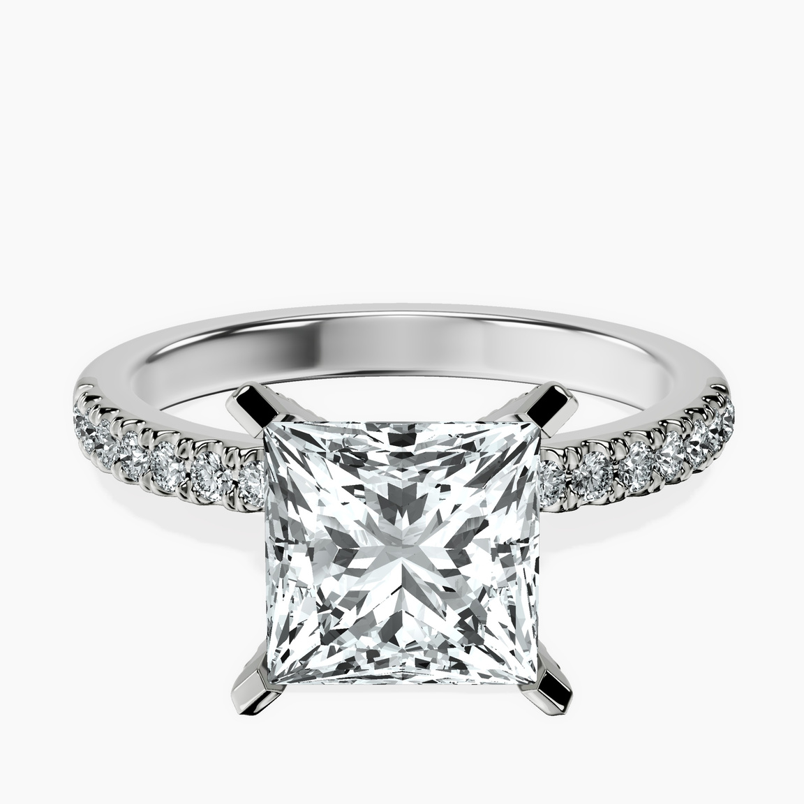 Platinum Sara Tapered Eternity Lab Diamond Ring front image