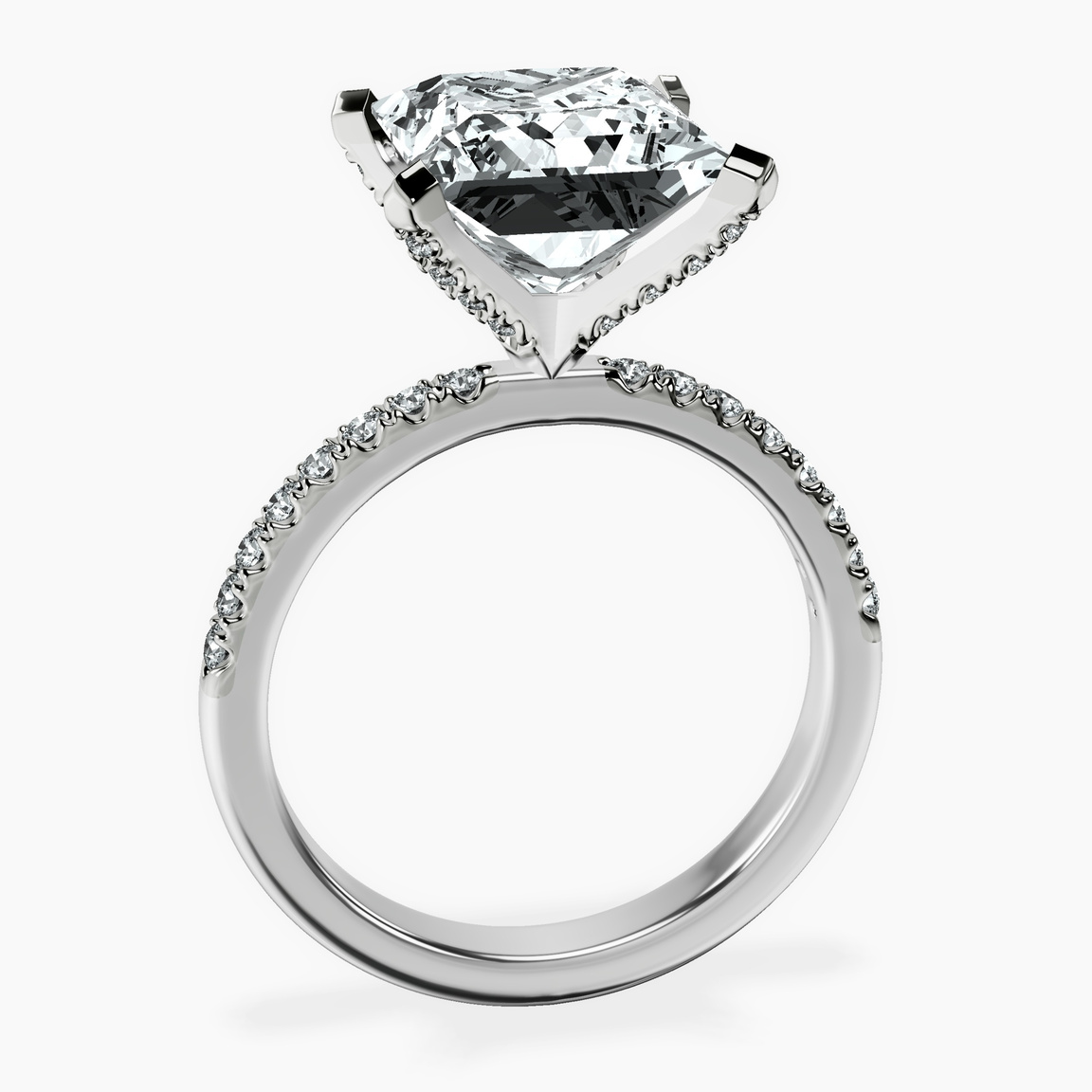 10kt White Gold Sara Tapered Eternity Lab Diamond Ring side right image one