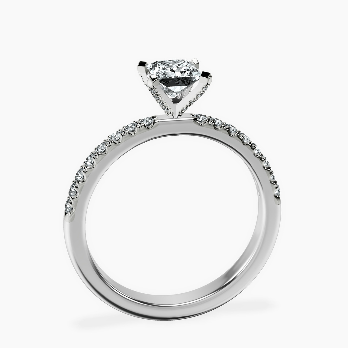 10kt White Gold Sara Tapered Eternity Lab Diamond Ring side right image one