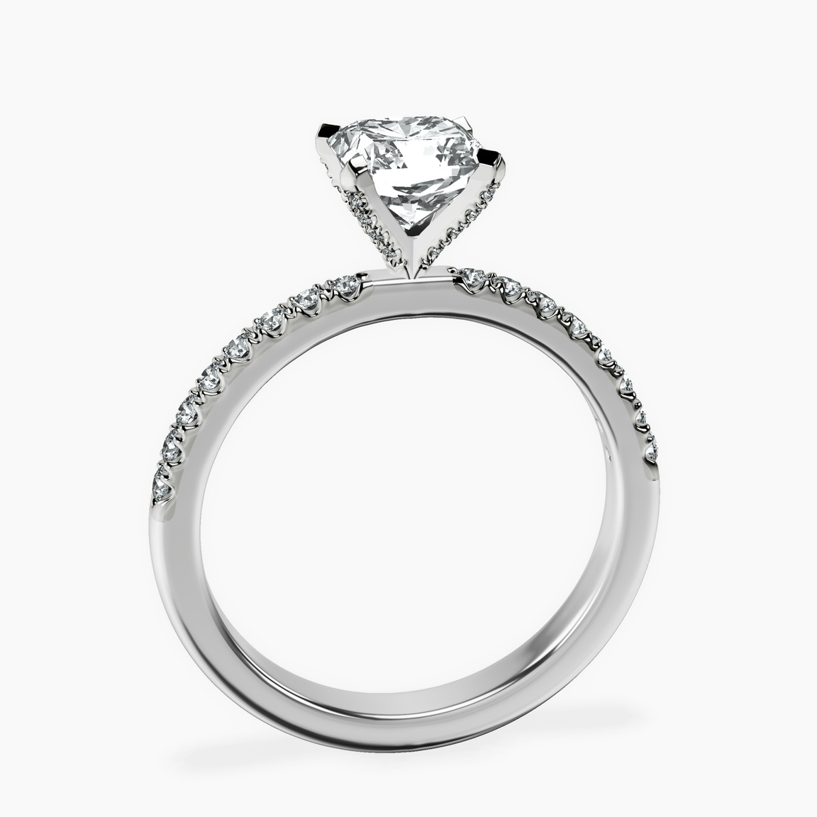 10kt White Gold Sara Tapered Eternity Lab Diamond Ring side right image one