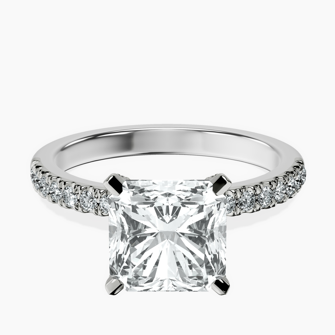 Platinum Sara Tapered Eternity Lab Diamond Ring front image