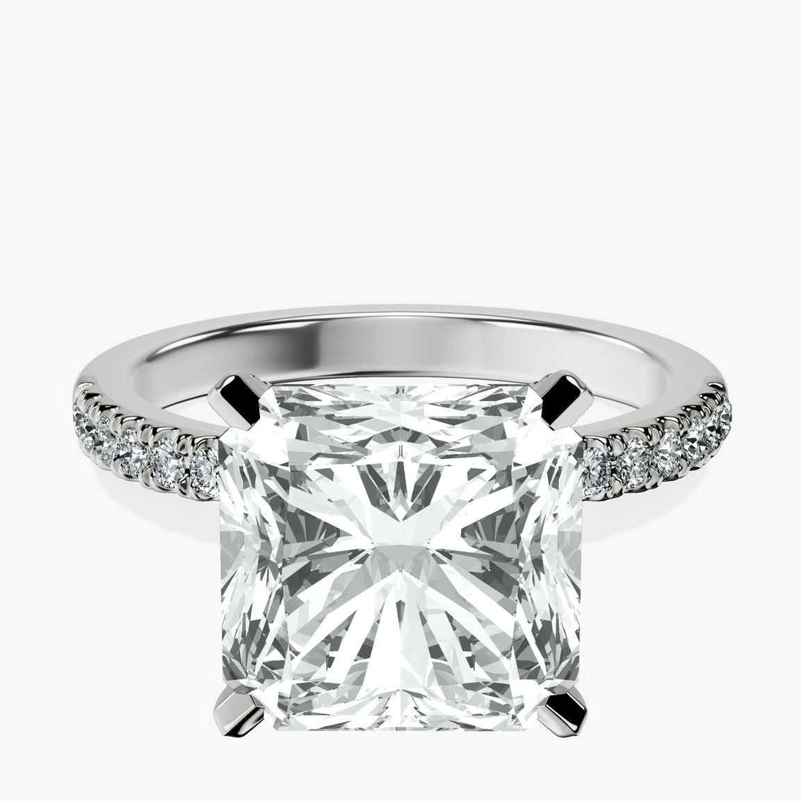 Platinum Sara Tapered Eternity Lab Diamond Ring front image