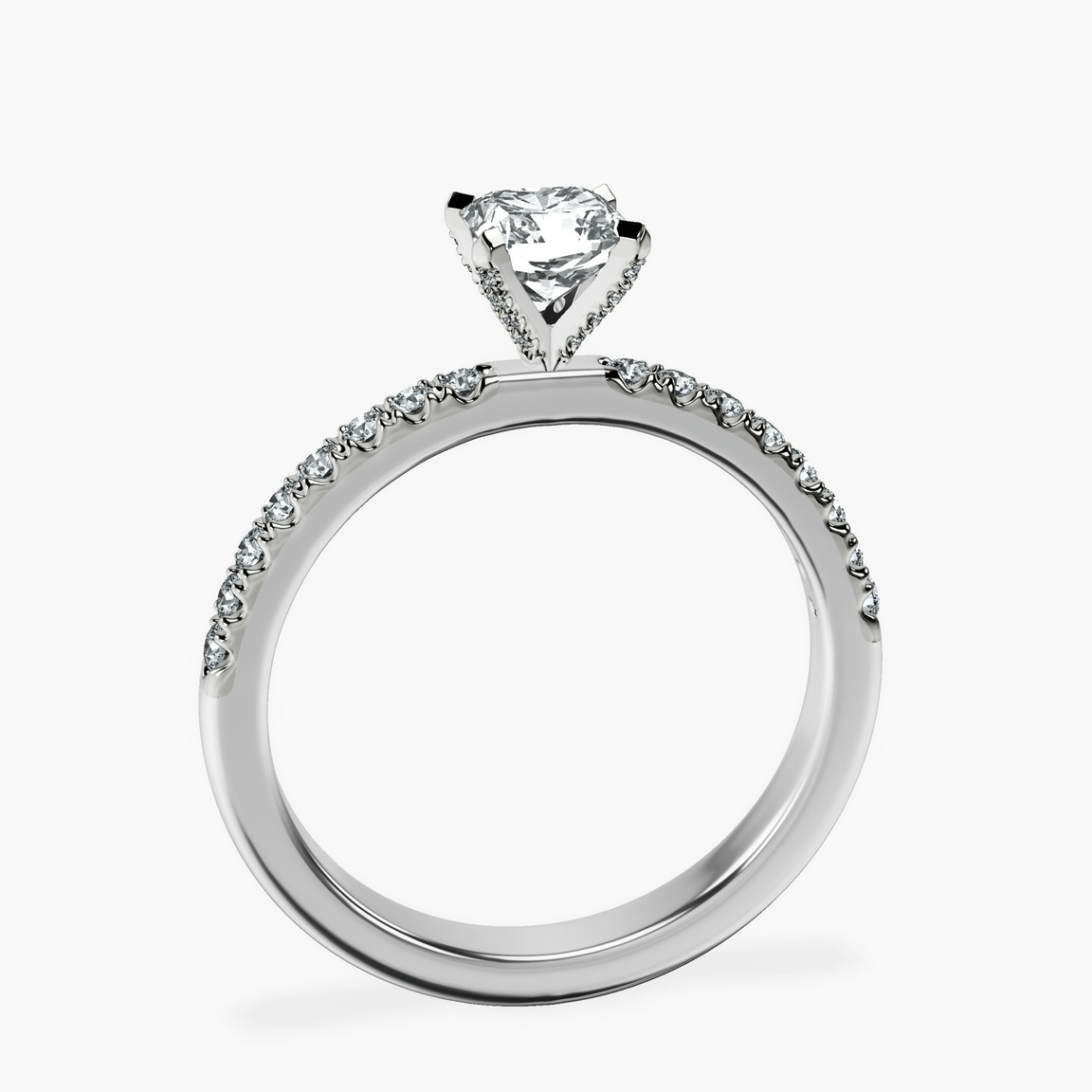 10kt White Gold Sara Tapered Eternity Lab Diamond Ring side right image one