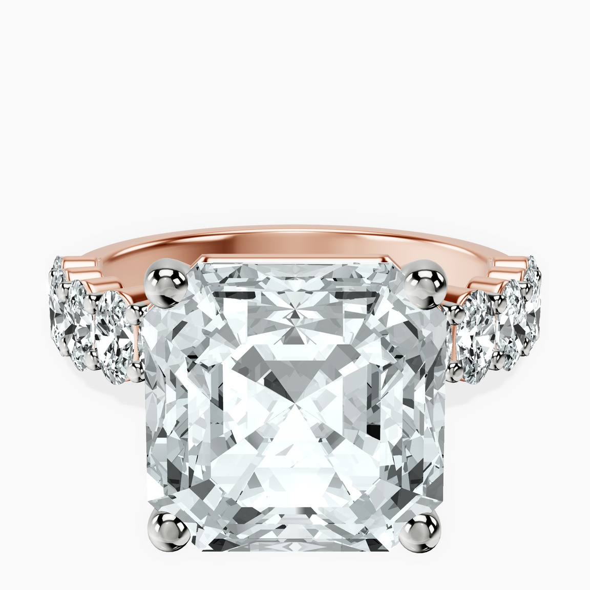 18kt Rose Gold Danica Side Oval Lab Diamond Eternity Ring front image