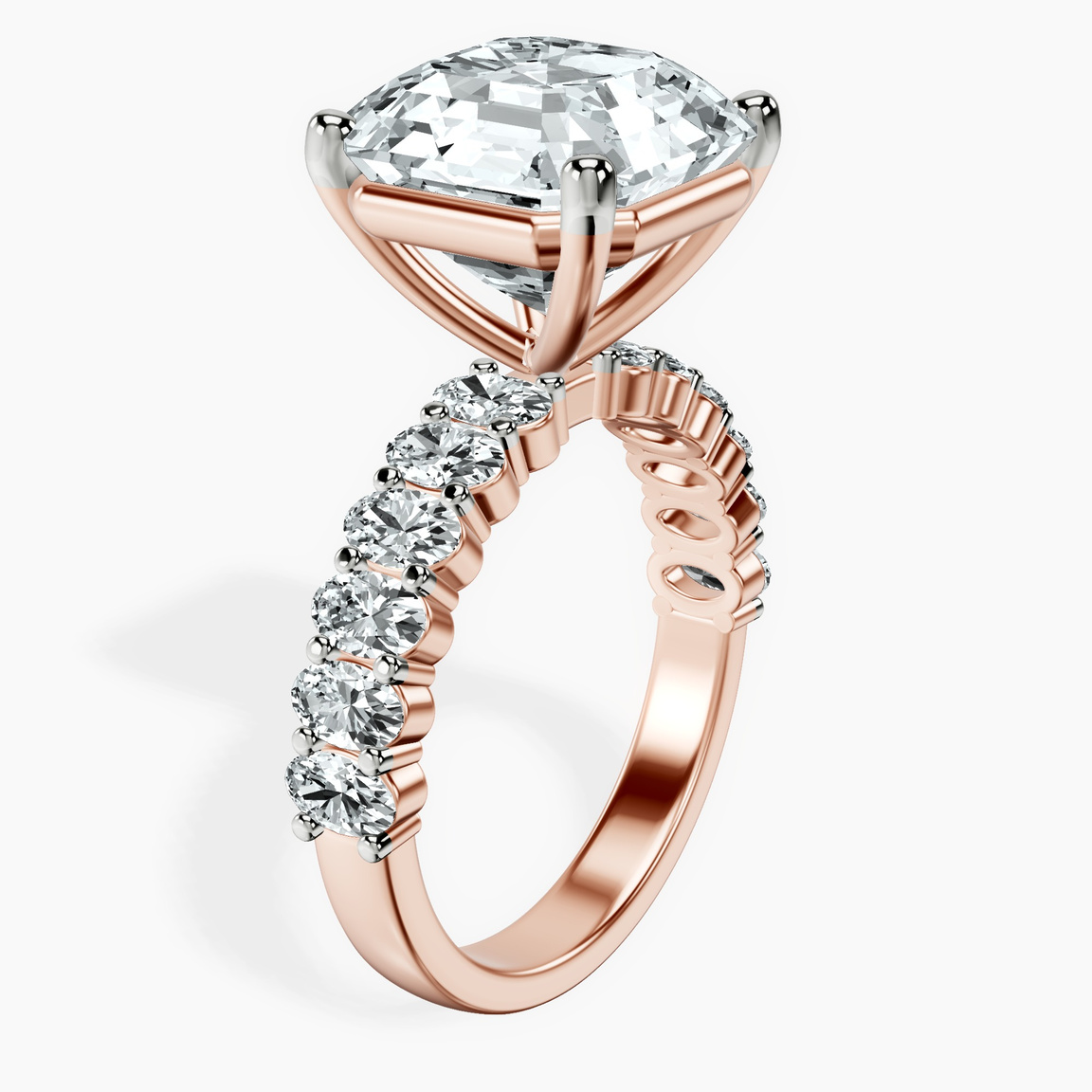 18kt Rose Gold Danica Side Oval Lab Diamond Eternity Ring standing product image one