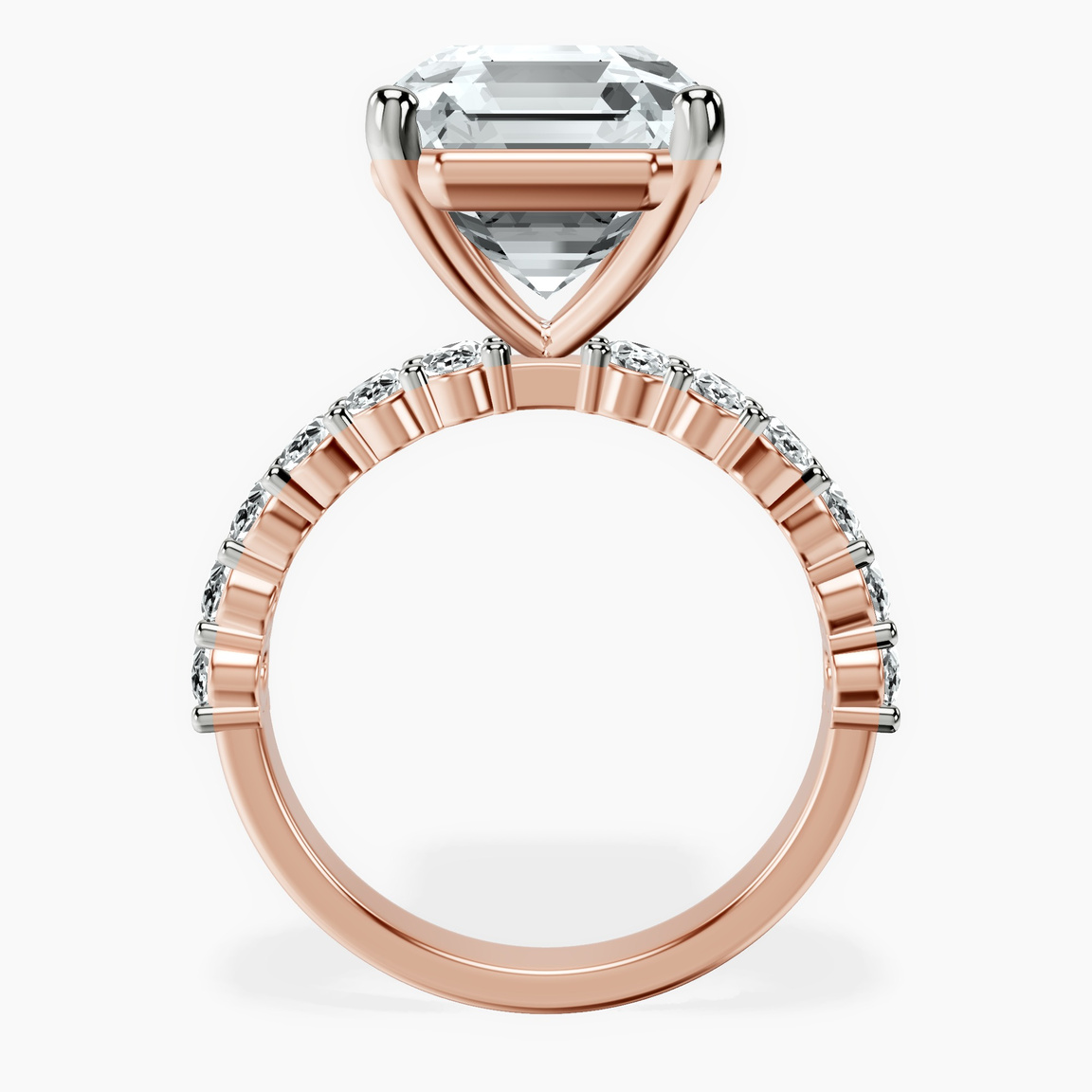 18kt Rose Gold Danica Side Oval Lab Diamond Eternity Ring side right image one