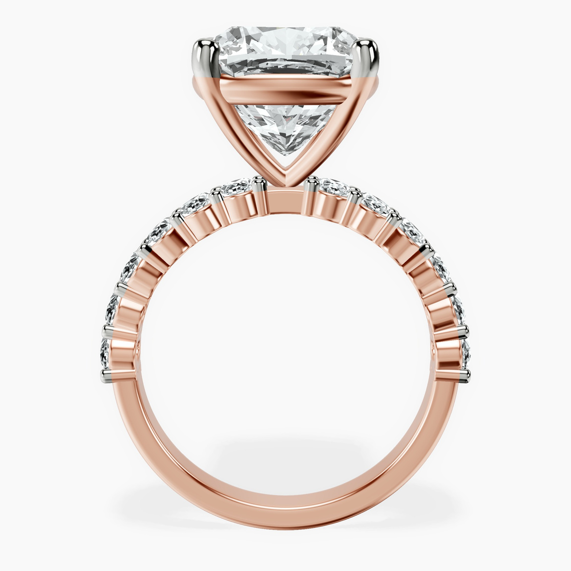 14kt Rose Gold Danica Side Oval Lab Diamond Eternity Ring side right image one