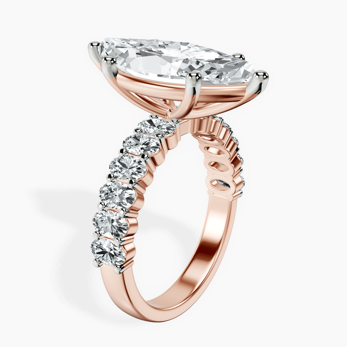 10kt Rose Gold Danica Side Oval Lab Diamond Eternity Ring standing product image one