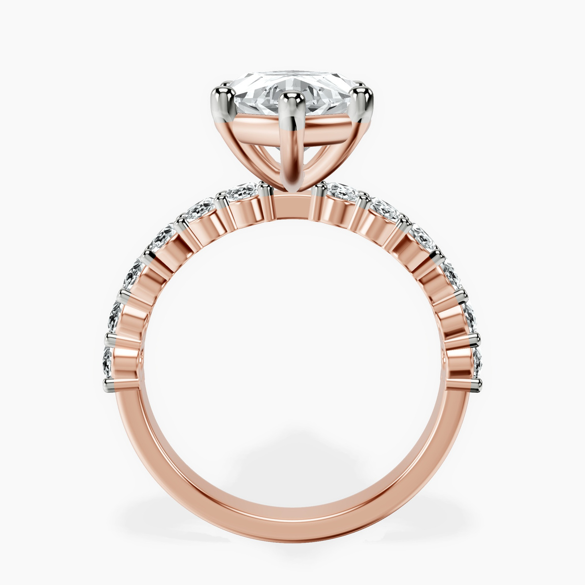 10kt Rose Gold Danica Side Oval Lab Diamond Eternity Ring side right image one