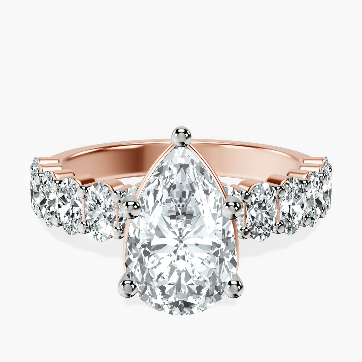 9ct Rose Gold Danica Side Oval Lab Diamond Eternity Ring front image