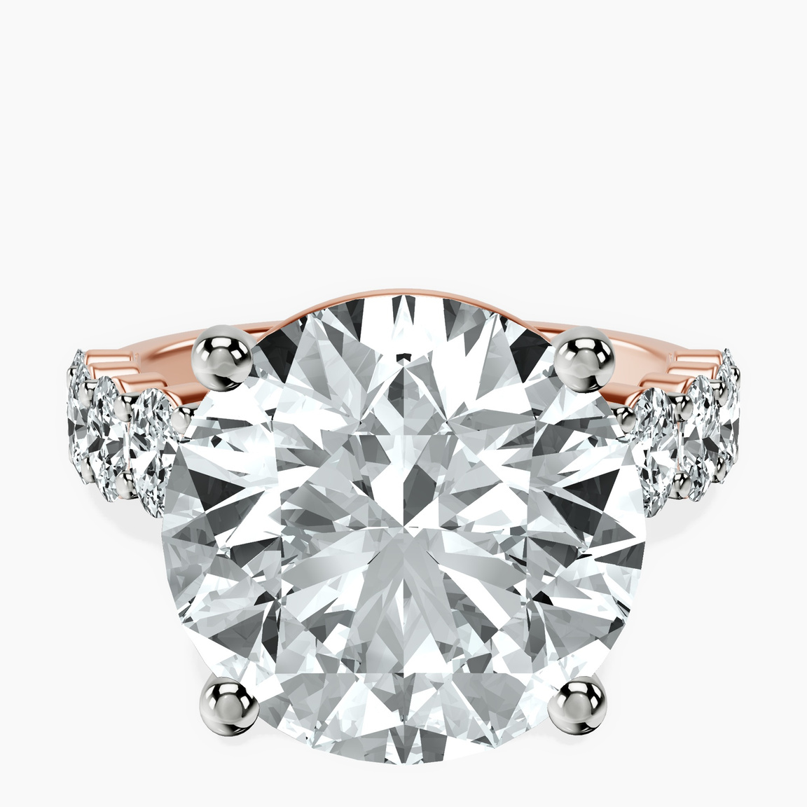 10kt Rose Gold Danica Side Oval Lab Diamond Eternity Ring front image