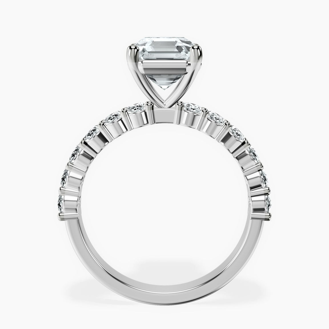 Platinum Danica Side Oval Lab Diamond Eternity Ring side right image one