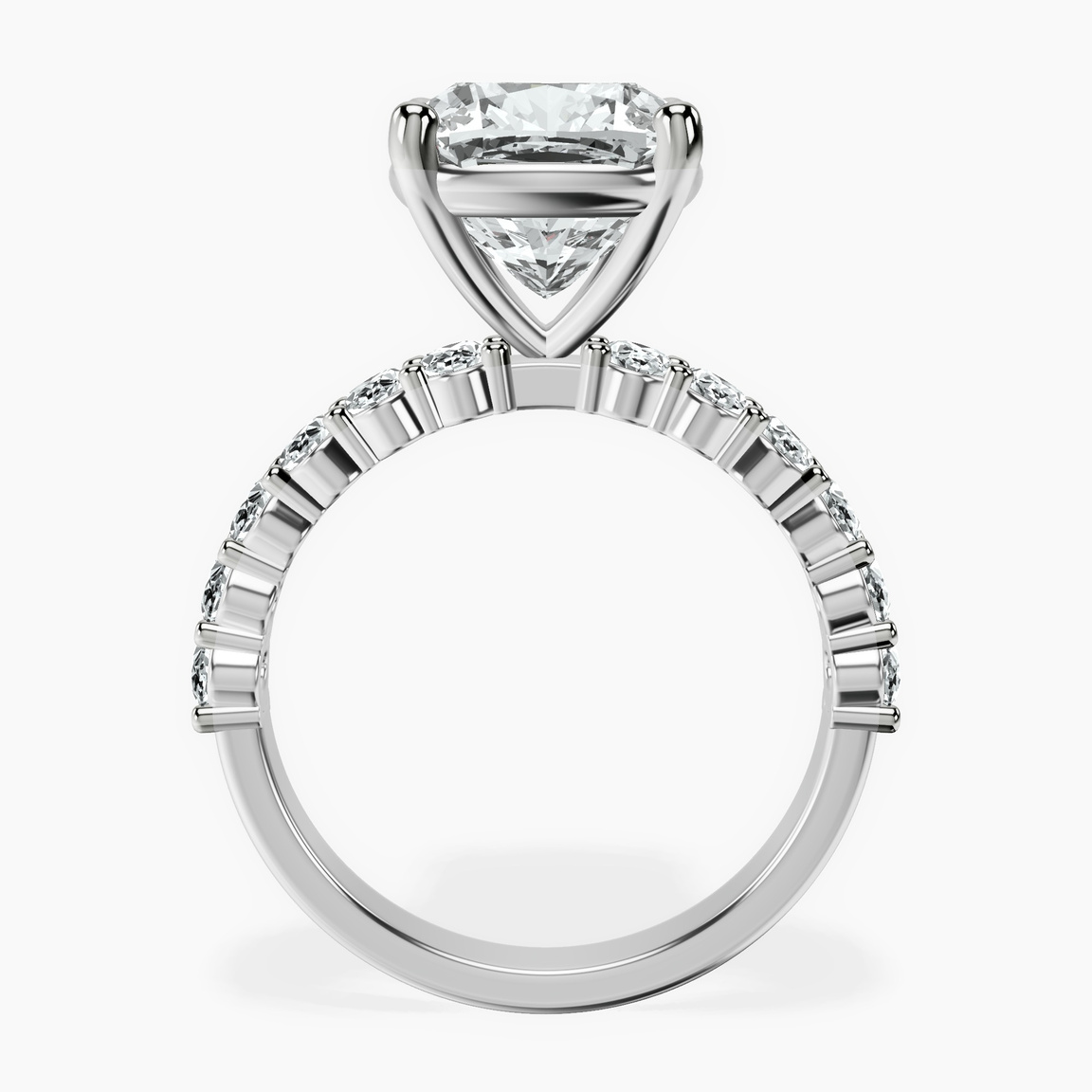 14kt White Gold Danica Side Oval Lab Diamond Eternity Ring side right image one