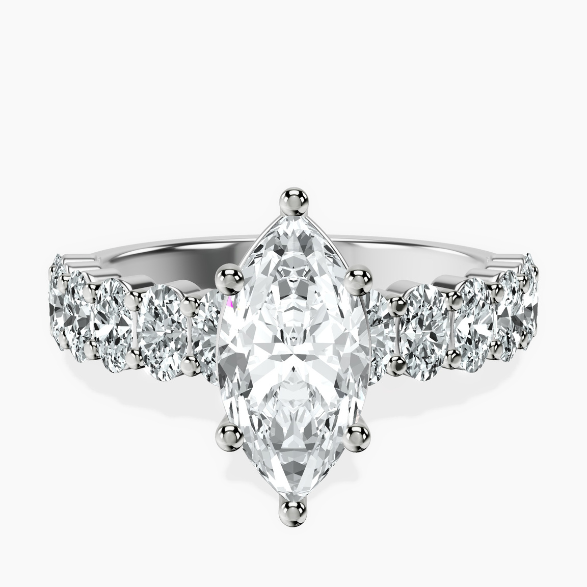 Platinum Danica Side Oval Lab Diamond Eternity Ring front image