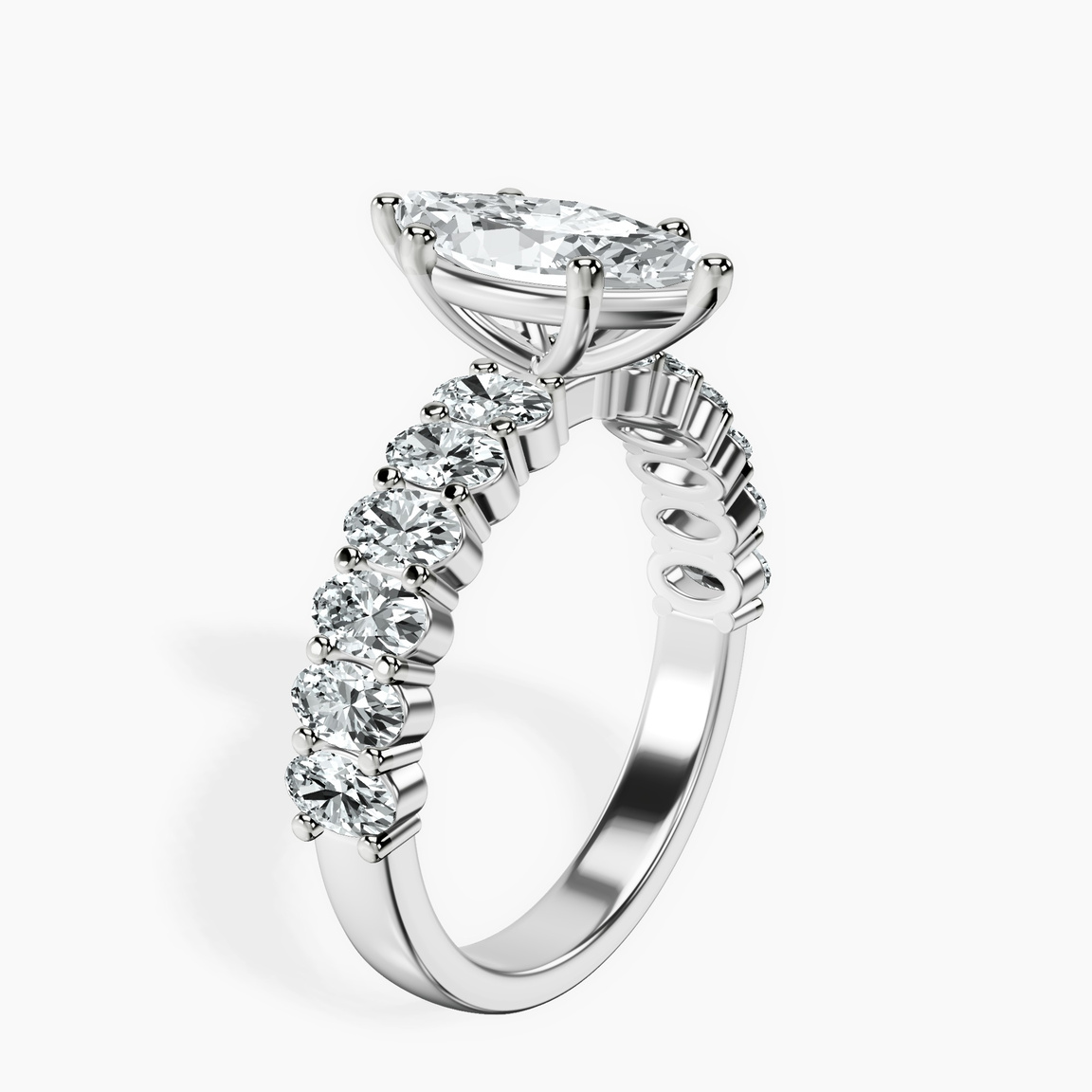 Platinum Danica Side Oval Lab Diamond Eternity Ring standing product image one
