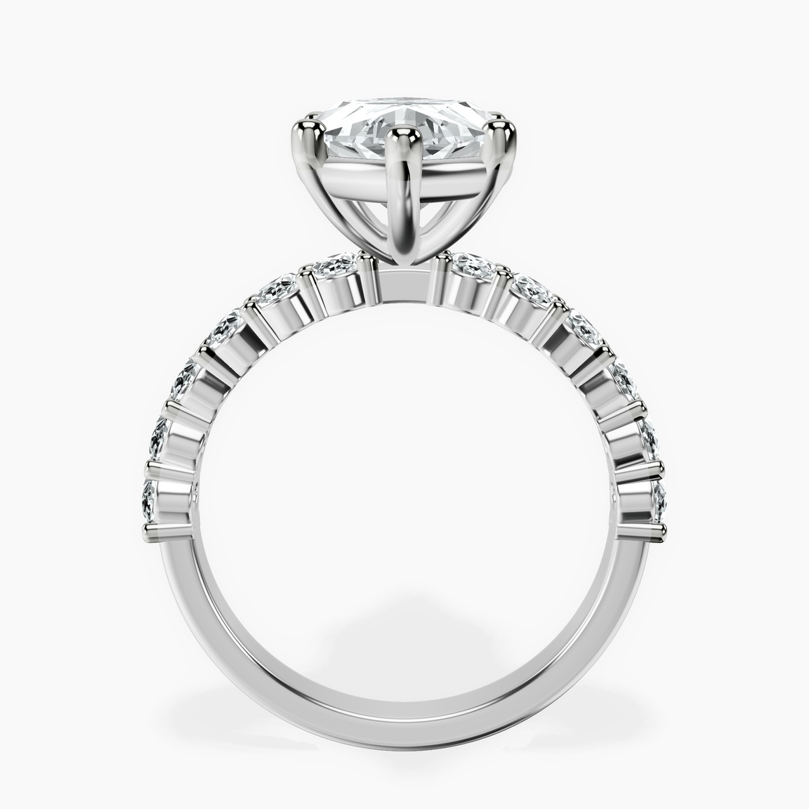 Platinum Danica Side Oval Lab Diamond Eternity Ring side right image one