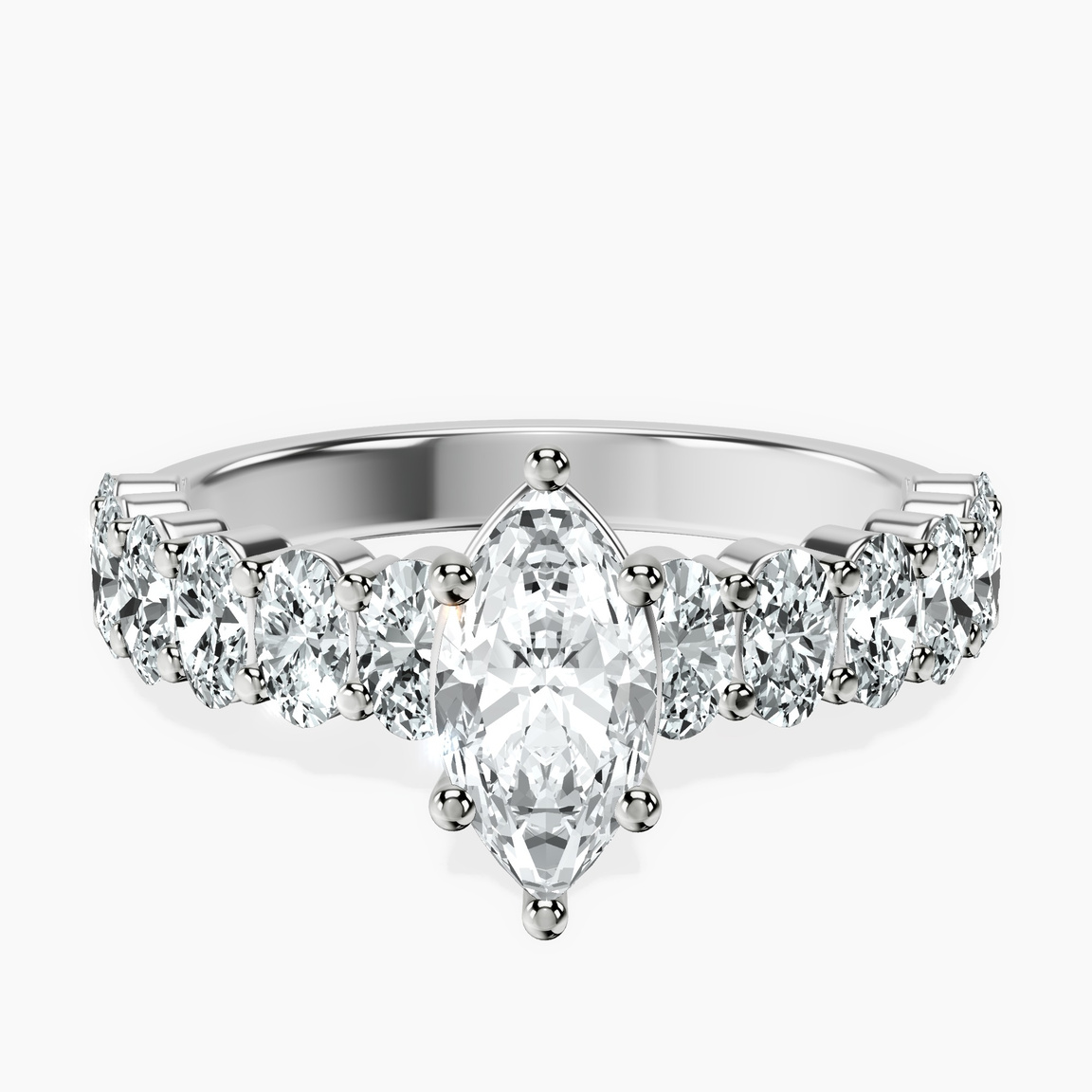Platinum Danica Side Oval Lab Diamond Eternity Ring front image