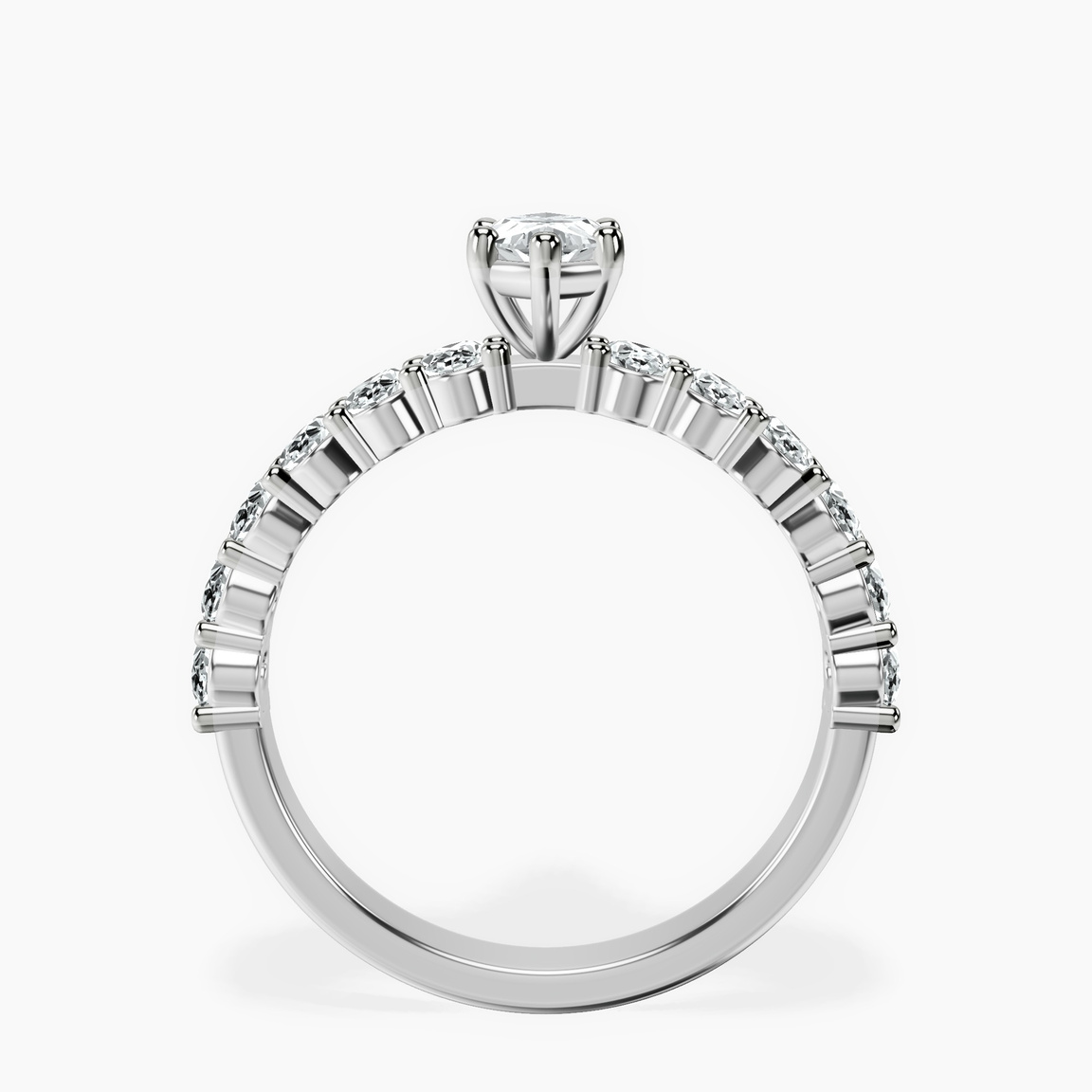 Platinum Danica Side Oval Lab Diamond Eternity Ring side right image one