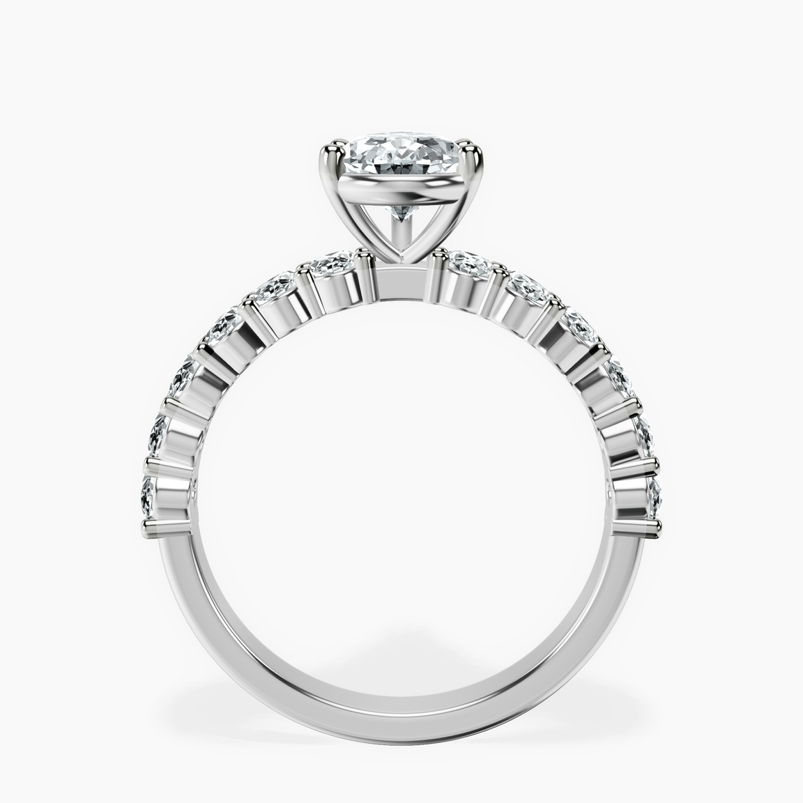 Platinum Danica Side Oval Lab Diamond Eternity Ring side right image one