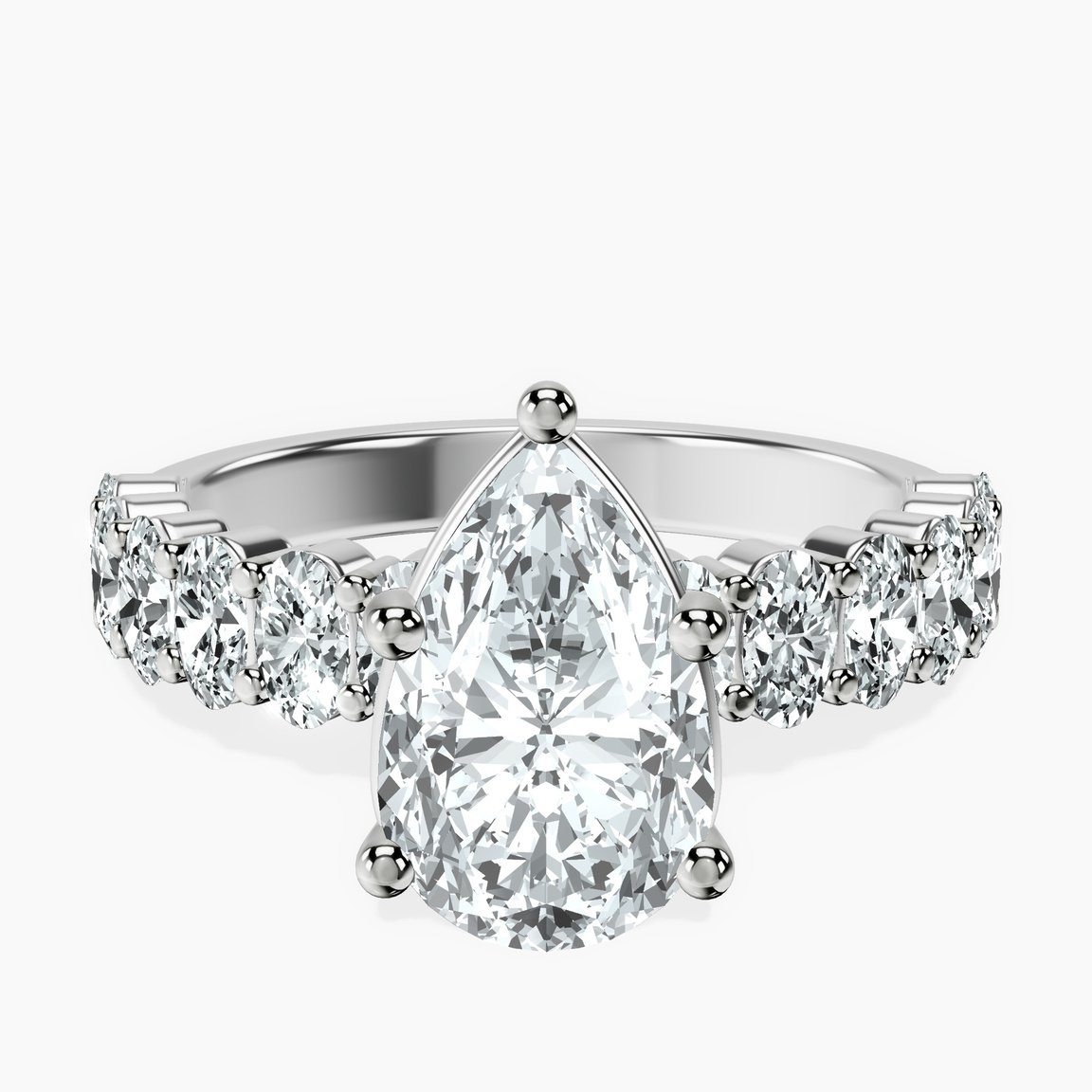 18ct White Gold Danica Side Oval Lab Diamond Eternity Ring front image