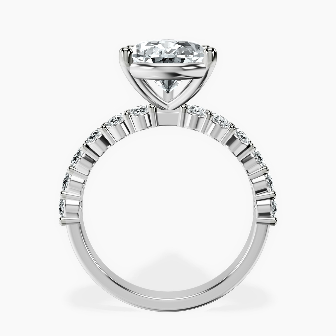 Platinum Danica Side Oval Lab Diamond Eternity Ring side right image one
