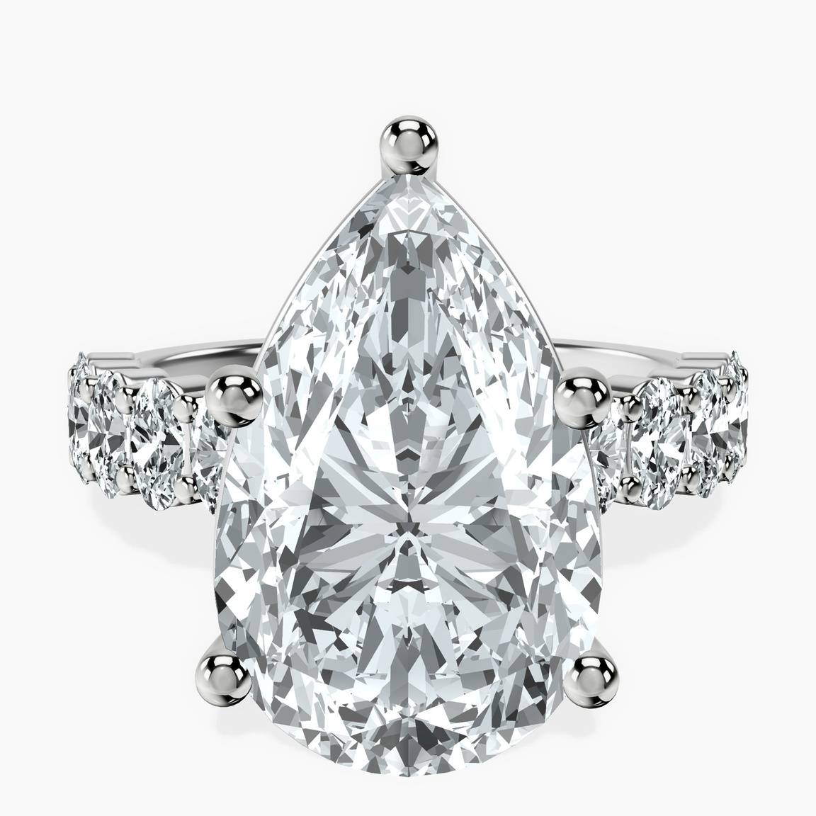 18kt White Gold Danica Side Oval Lab Diamond Eternity Ring front image