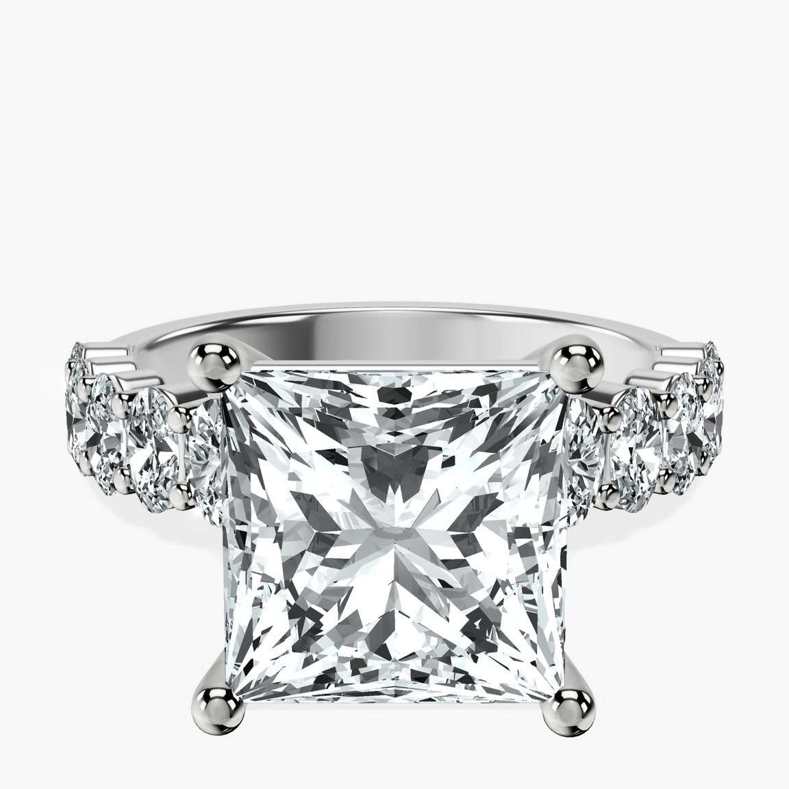 Platinum Danica Side Oval Lab Diamond Eternity Ring front image