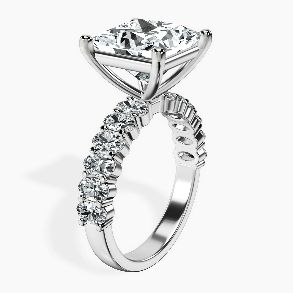Platinum Danica Side Oval Lab Diamond Eternity Ring standing product image one
