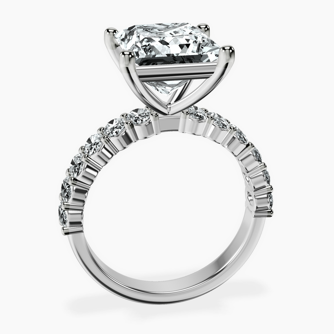 Platinum Danica Side Oval Lab Diamond Eternity Ring side right image one