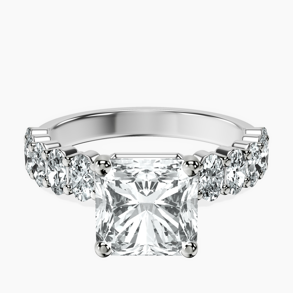 Platinum Danica Side Oval Lab Diamond Eternity Ring front image