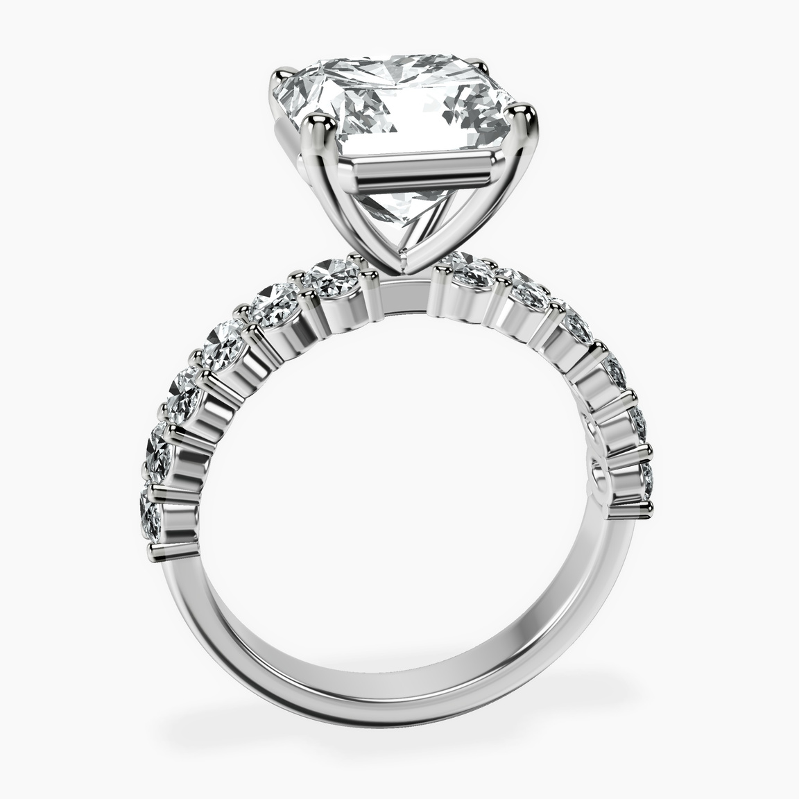 Platinum Danica Side Oval Lab Diamond Eternity Ring side right image one