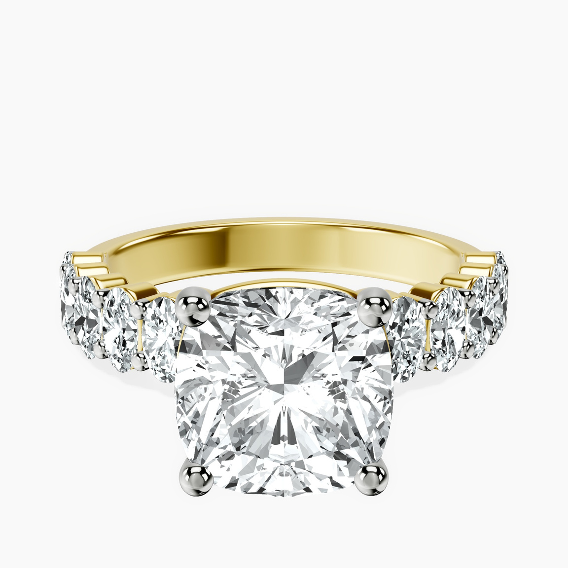 18kt Yellow Gold Danica Side Oval Lab Diamond Eternity Ring front image